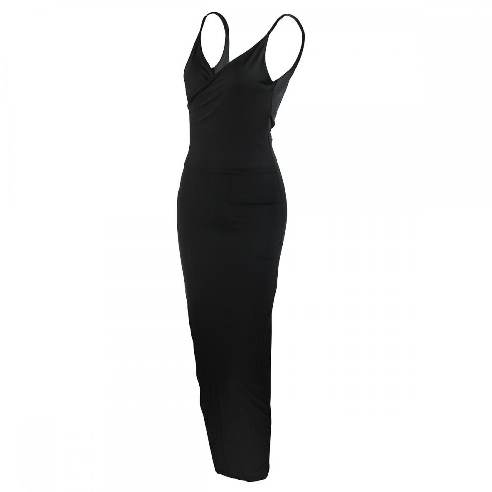 Women V-neck Sexy Slim Back Halter High Split Dress Wholesale