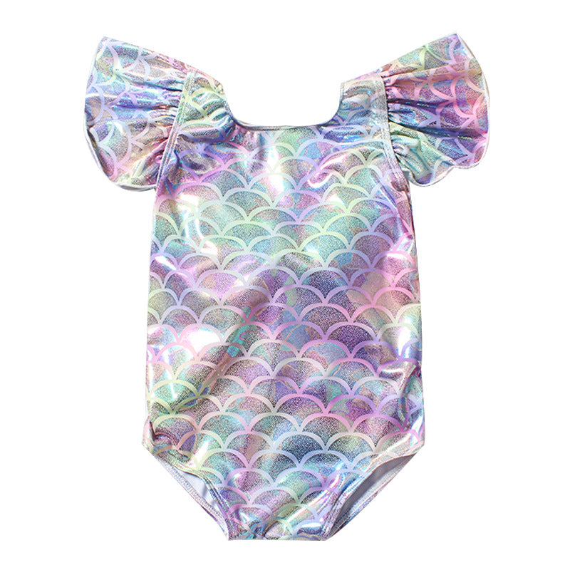 Hot Gold Cute Children's Swimsuit Female Spa One-piece Swimsuit Girls Baby Baby Princess Mermaid Swimsuit