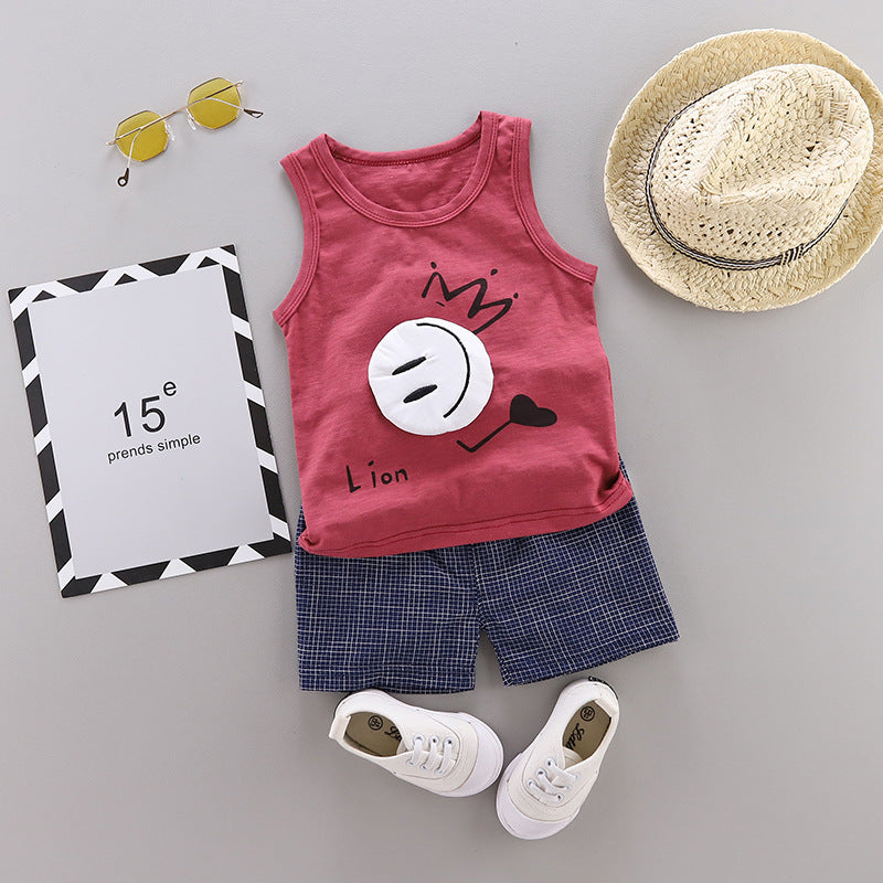 New Children's Clothing Boys and Baby Summer Clothes Vest Sets Baby Summer Clothes Girls Two-piece Set Wholesale Kids Clothing