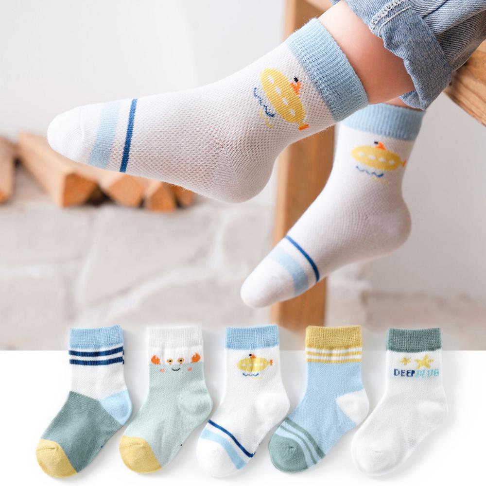 MOQ 10PCS Baby Summer Cotton Socks Thin Mesh Socks Cartoon Childrens Accessories Wholesale