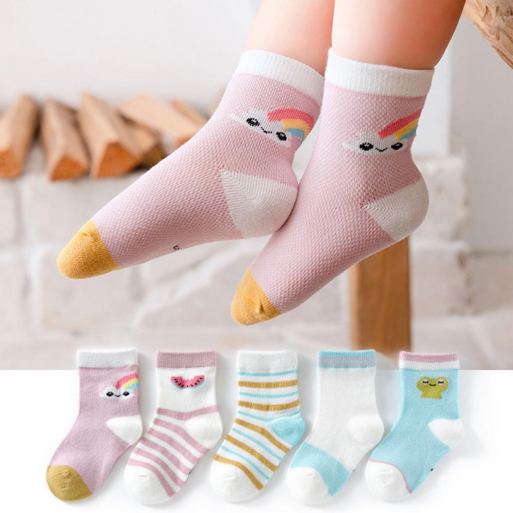 MOQ 10PCS Baby Summer Cotton Socks Thin Mesh Socks Cartoon Childrens Accessories Wholesale