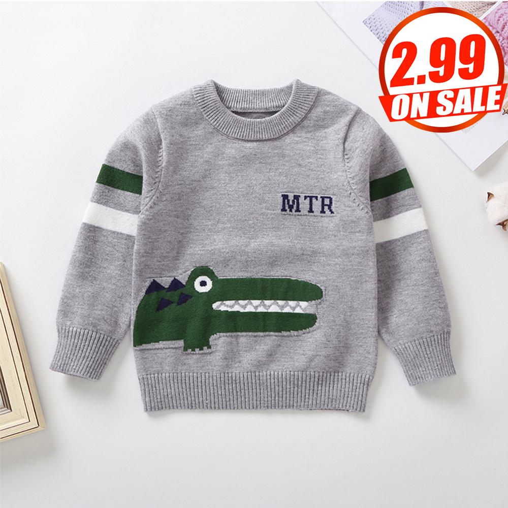 10PCS No Profit On Sale Clearance & Closeout Specials Boys Crocodile Cartoon Long Sleeve Knitted Sweaters wholesale infant clothing
