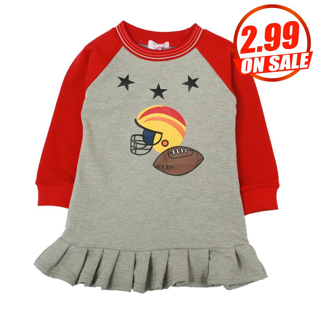 10PCS No Profit On Sale Clearance & Closeout Specials Girls Long Sleeve Cartoon Dress bulk childrens clothing suppliers