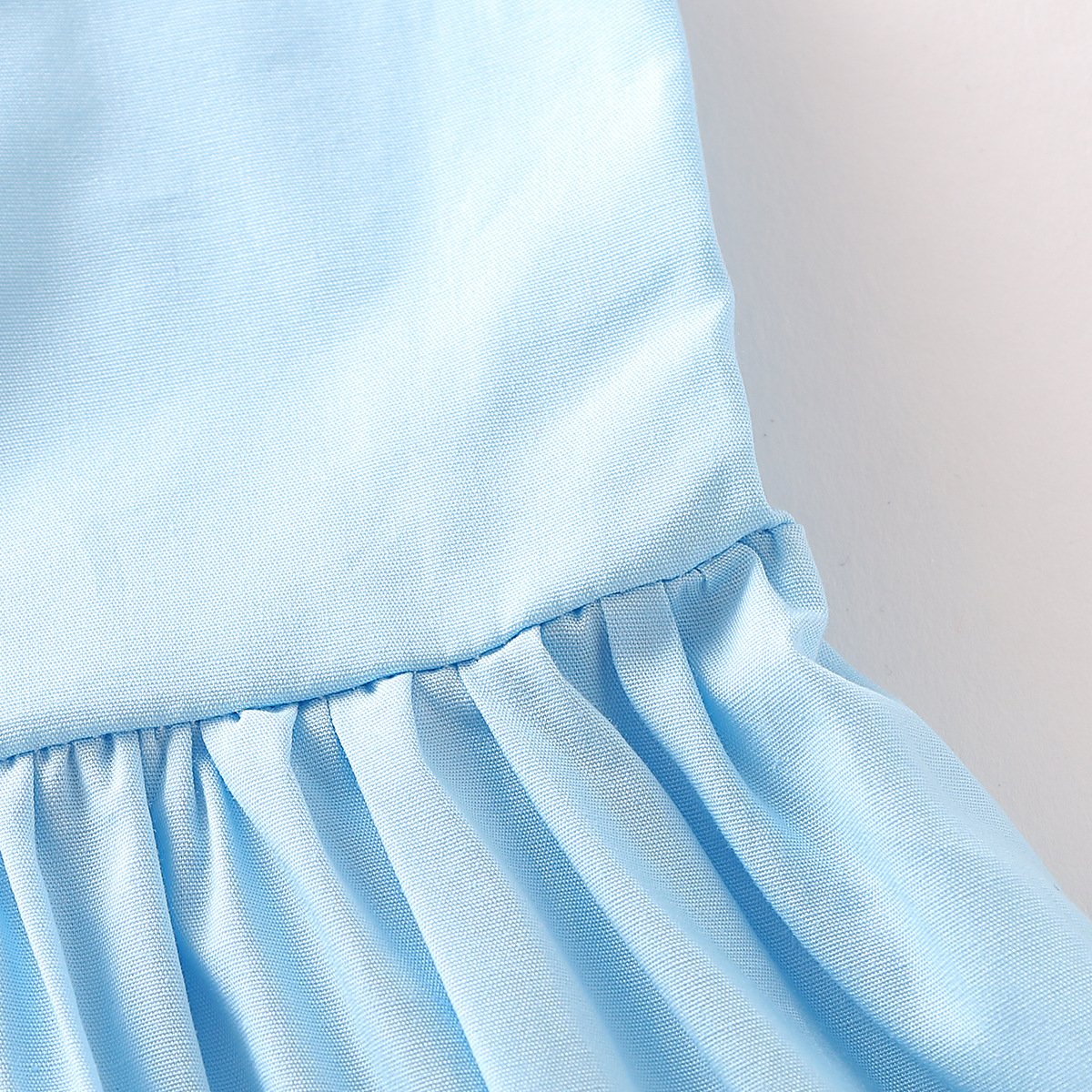 Cute Girls Solid Color Button Suspender Pleated Dress