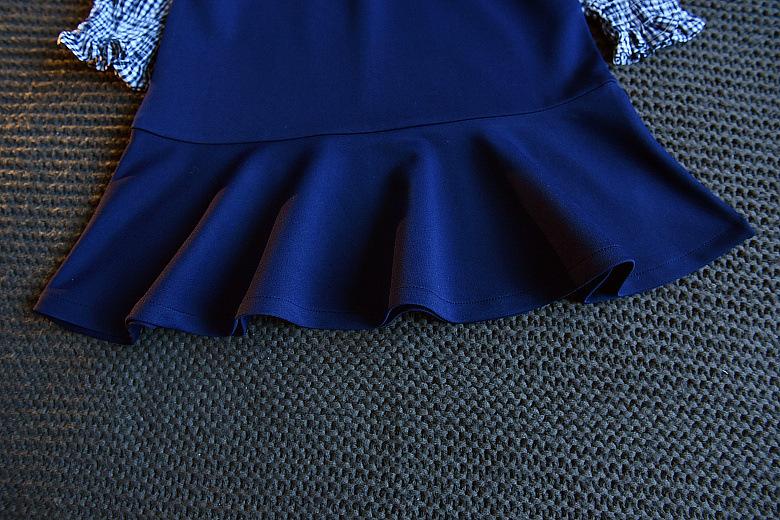 Fashion Fake Two-Piece Plaid Skirt Bowknot Decor Dress
