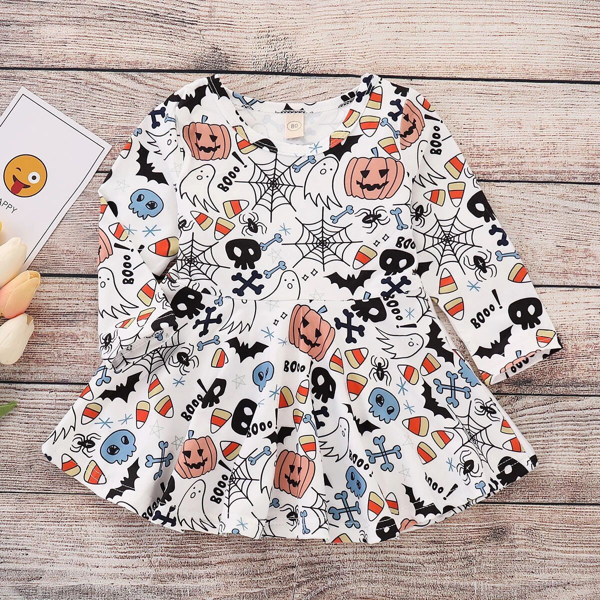 Cute Pumpkin Print Princess Dress