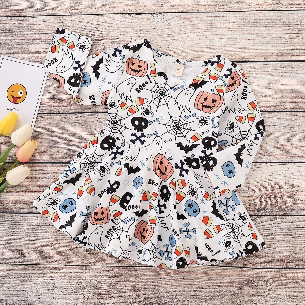 Cute Pumpkin Print Princess Dress