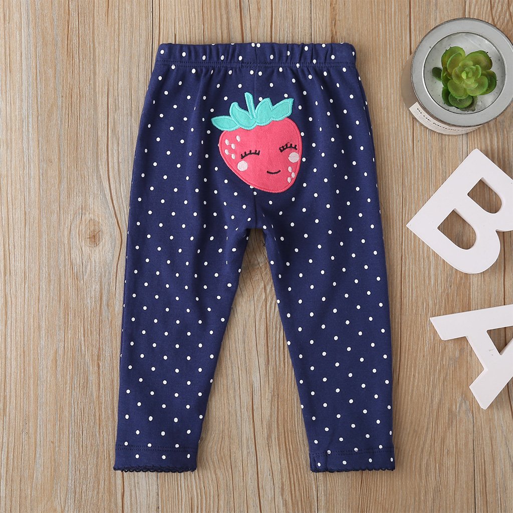 130PCS No Profit On Sale Baby Girls Strawberry Polka Dot Pants baby wholesale clothing