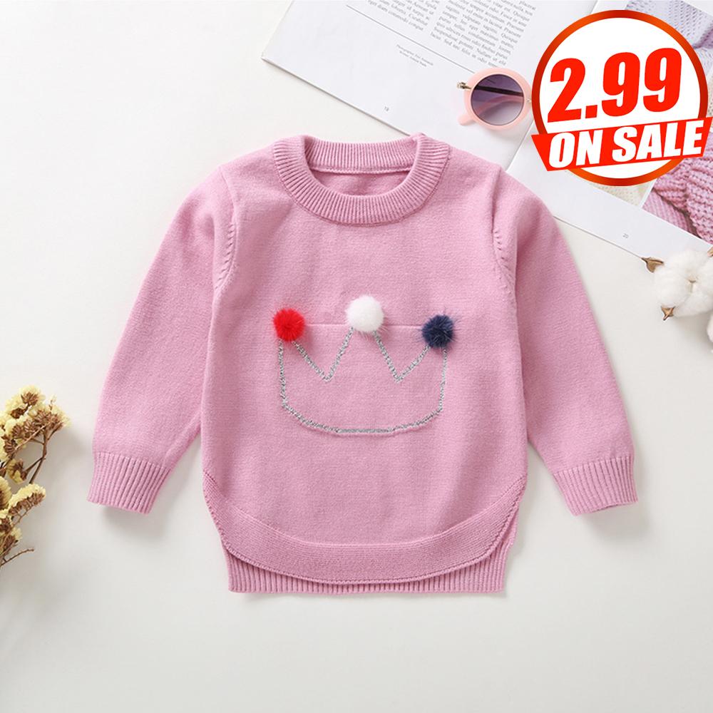 13PCS No Profit On Sale Clearance & Closeout Specials Girls Ball Crown Long Sleeve Sweaters childrens wholesale