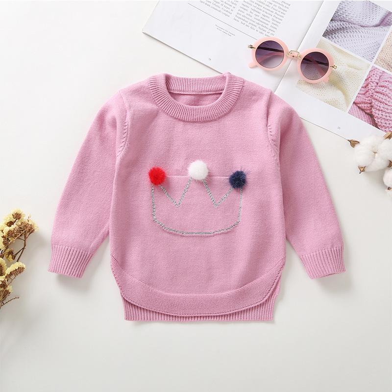 13PCS No Profit On Sale Clearance & Closeout Specials Girls Ball Crown Long Sleeve Sweaters childrens wholesale