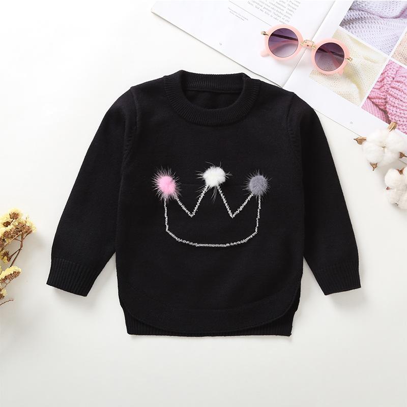 13PCS No Profit On Sale Clearance & Closeout Specials Girls Ball Crown Long Sleeve Sweaters childrens wholesale