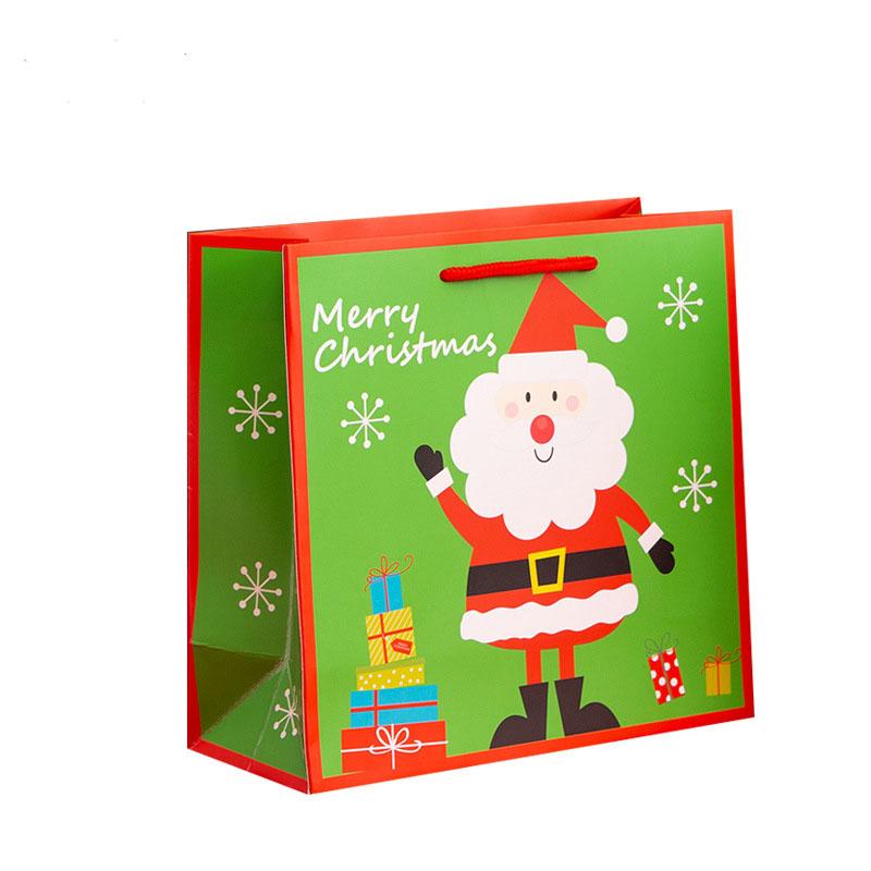 MOQ 10Pcs Random color Christmas gift paper bags tote packaging bags wholesale