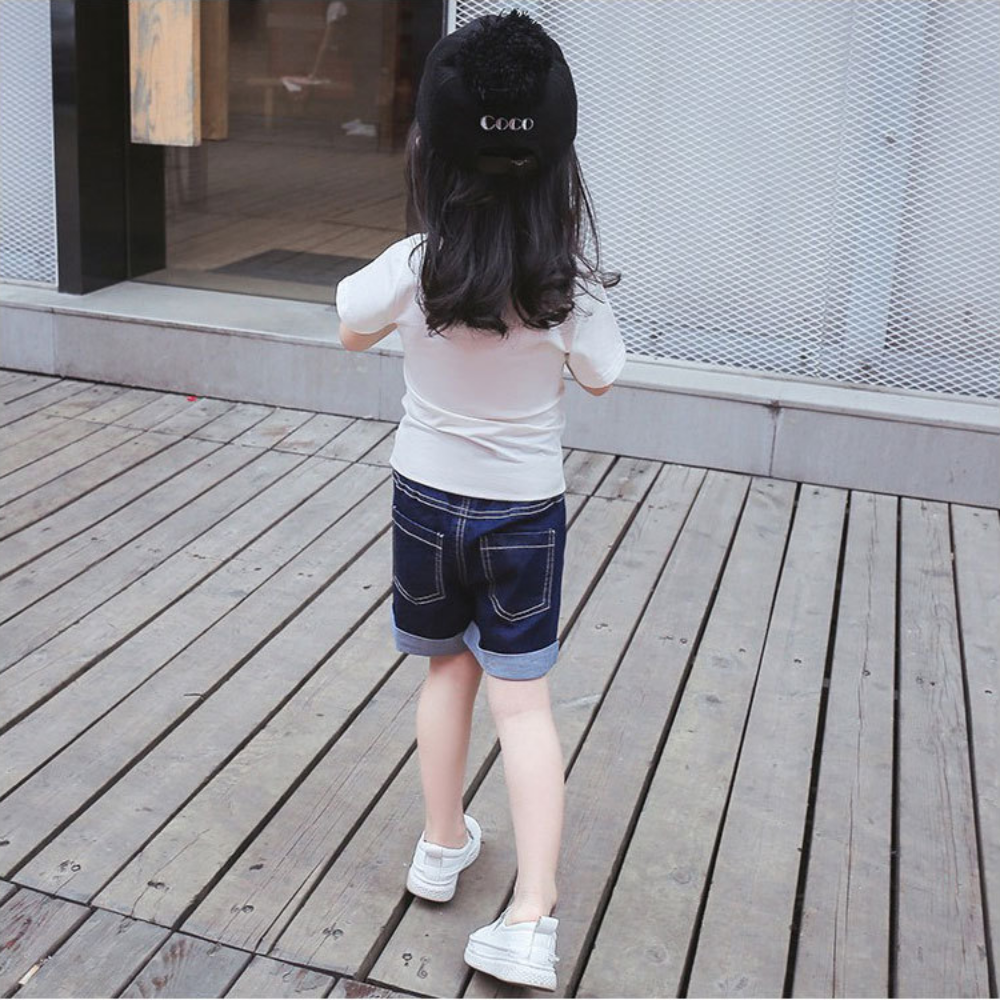 Girls' New Versatile Denim Shorts Wholesale Little Girl Boutique Clothing