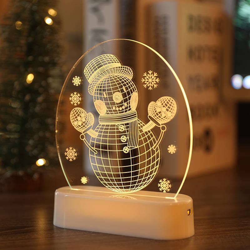 MOQ 6PCS 3D small night lights Christmas decorations LED Christmas lights string wholesale