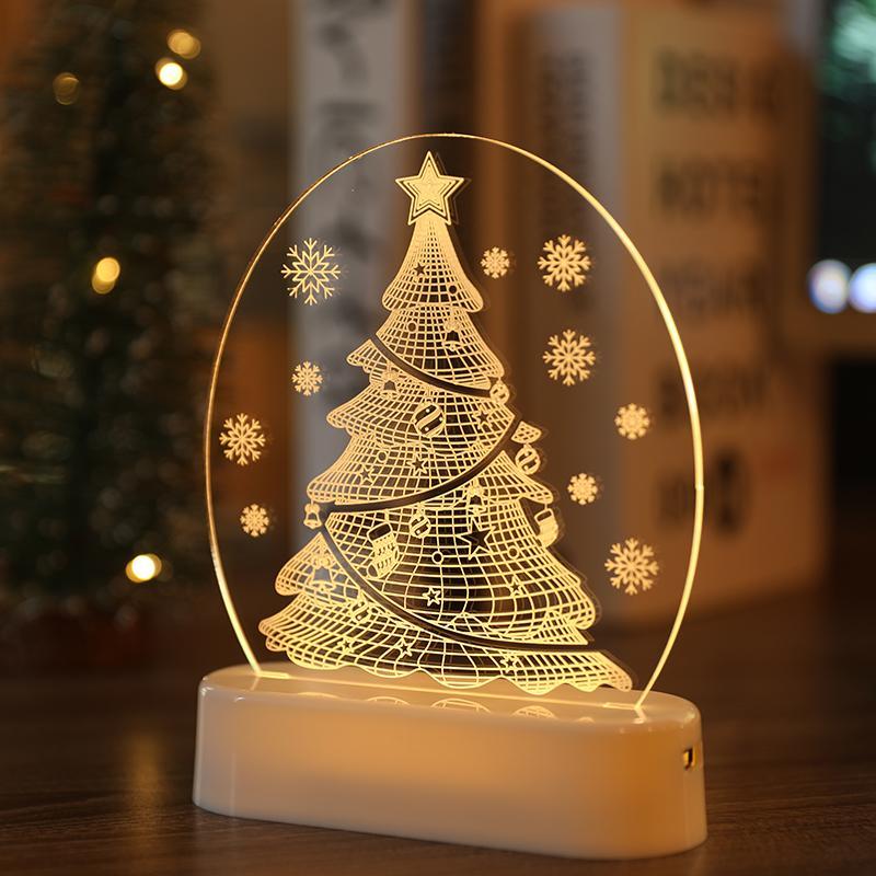 MOQ 6PCS 3D small night lights Christmas decorations LED Christmas lights string wholesale