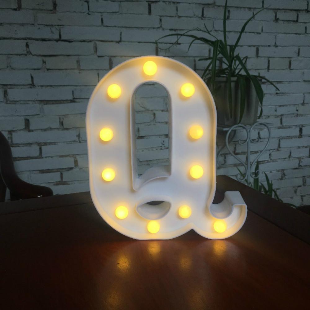 26 LED English Alphabet Lights Decorative Modeling Lights Birthday Alphanumeric Night Light Children's Toys Wholesale
