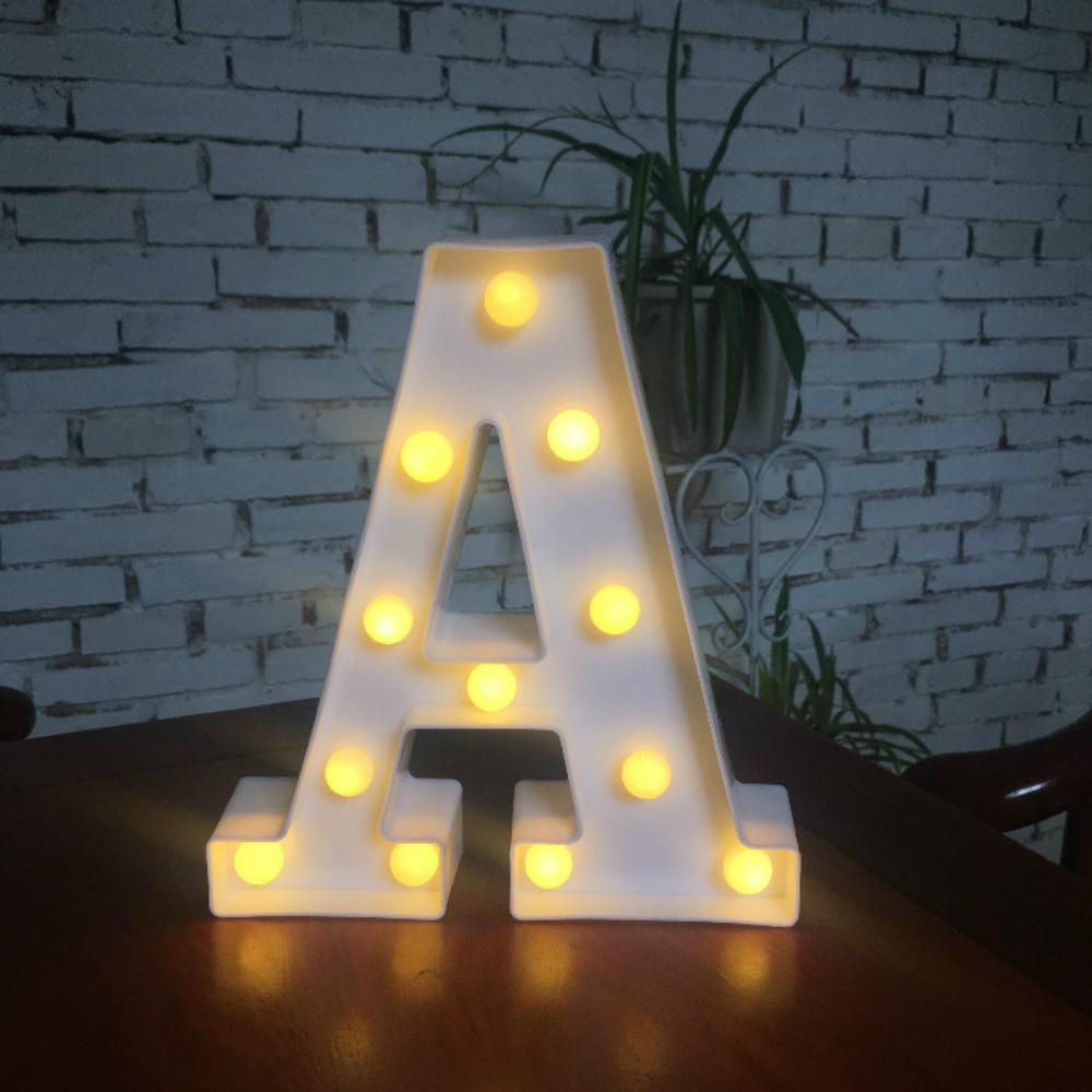 26 LED English Alphabet Lights Decorative Modeling Lights Birthday Alphanumeric Night Light Children's Toys Wholesale