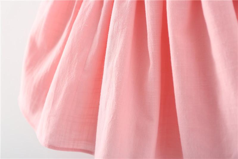 Baby Girls Preppy Style Solid Color Princess Dress
