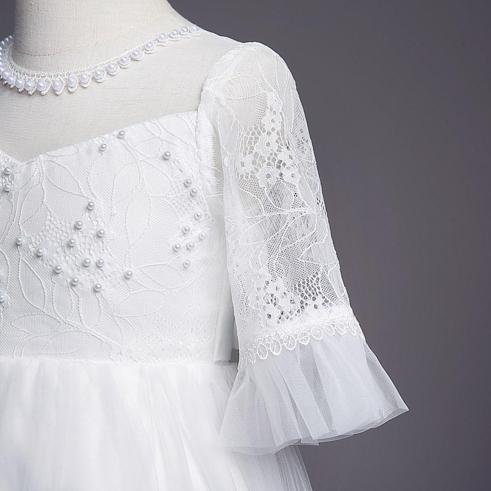 Flower Girl Half Sleeve Lace Princess Evening Dress