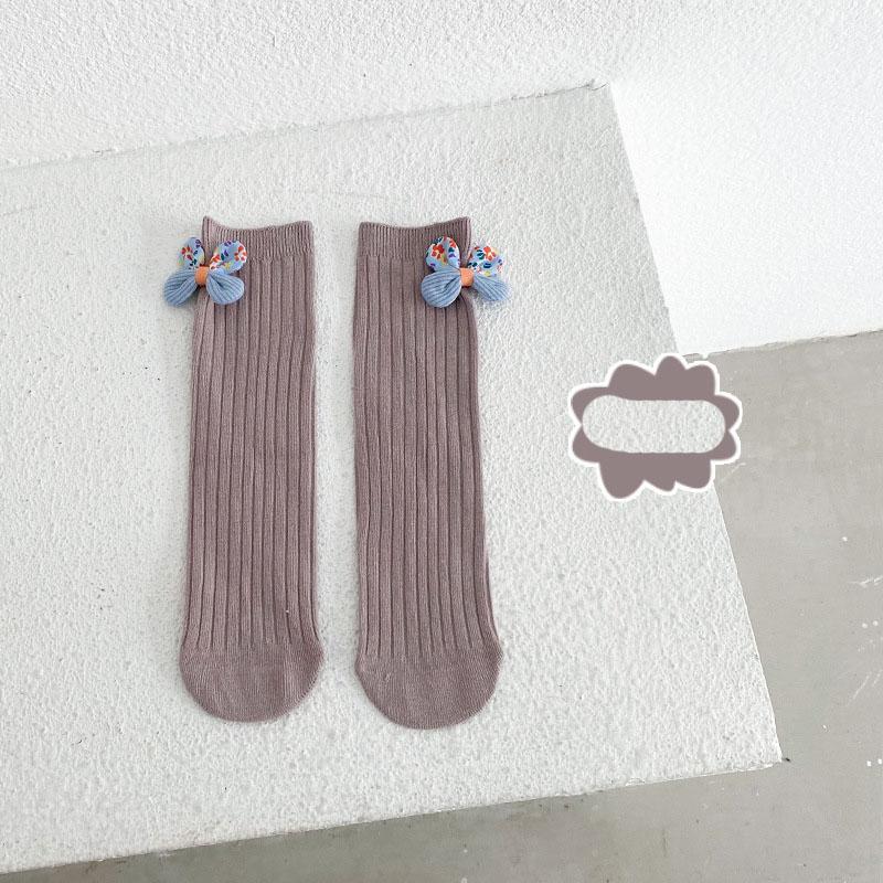 MOQ 6Pairs Children's floral bow socks Wholesale