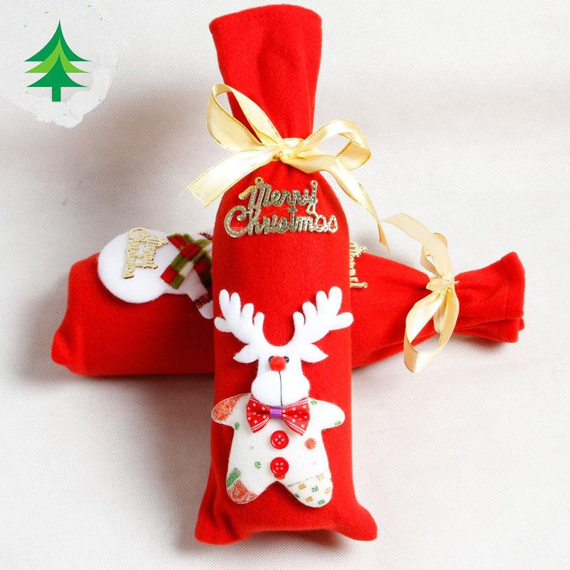 MOQ:8PCS Christmas decoration non-woven wine bag wholesale