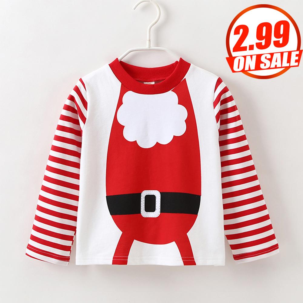 MOQ 34PCS No Profit On Sale Clearance & Closeout Specials Unisex Christmas Striped Long Sleeve Top Kids Clothing Vendors