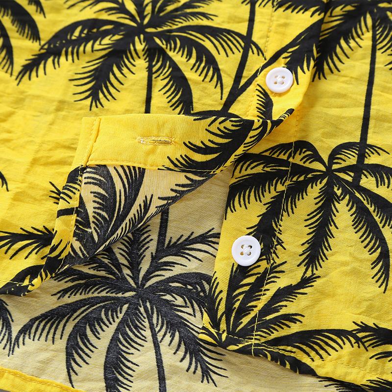 MOQ 38PCS No Profit On Sale Clearance & Closeout Specials Boys Coconut Tree Printed Shirts wholesale childrens clothing vendors