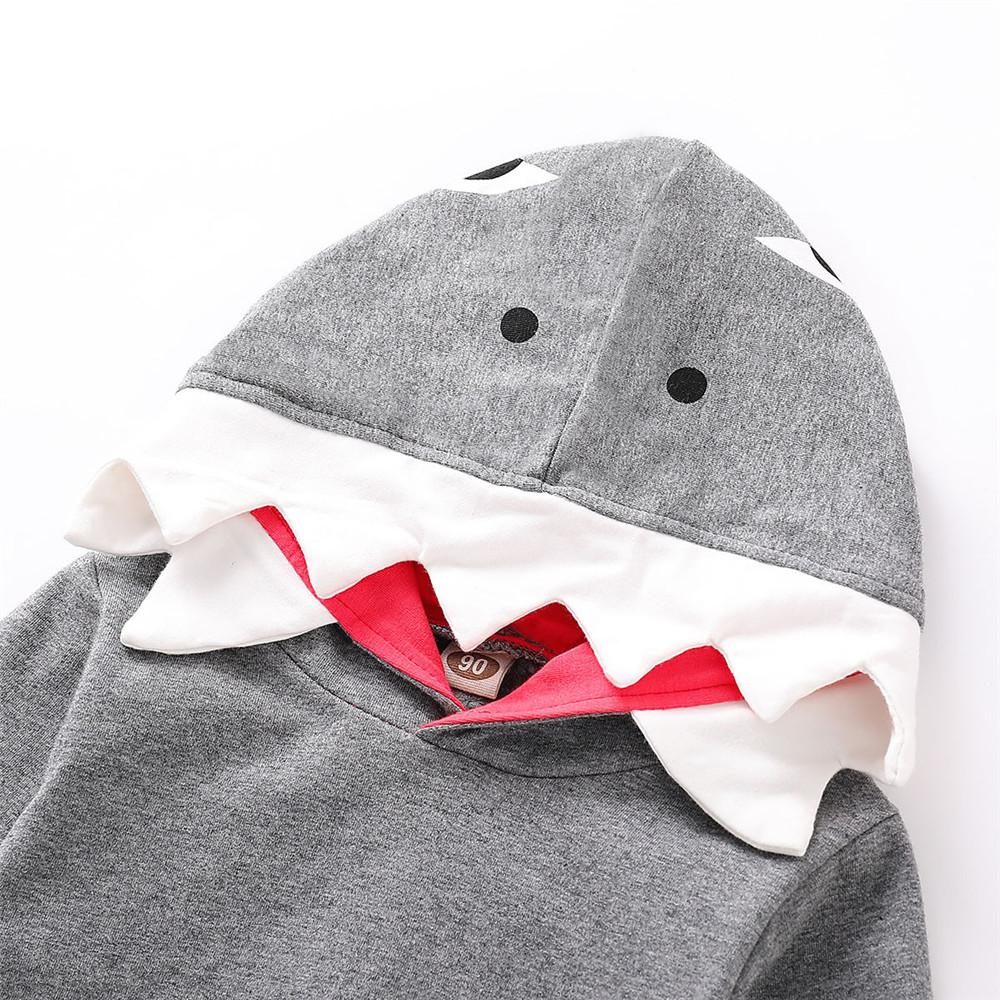 Boys 3D Shark Long Sleeve Hooded Jumpers