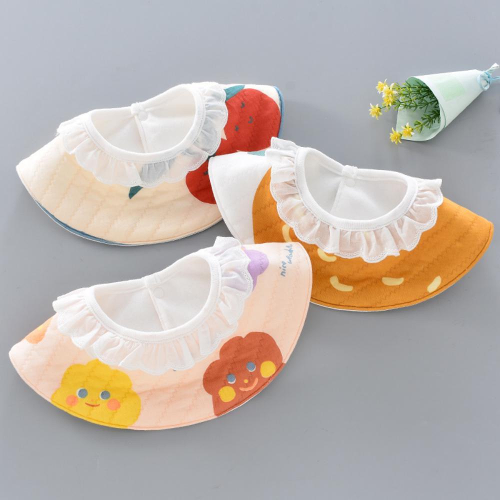 MOQ 3PCS Baby Bib Thickened Waterproof Lace Bib Children's Eating Pocket Accessories Wholesale