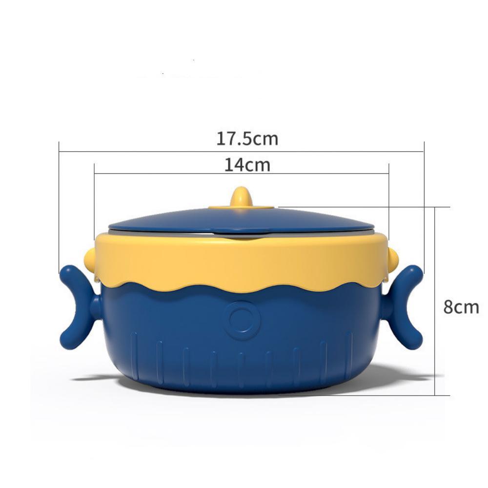 MOQ 3PCS Baby Food Supplement Tableware Detachable Stainless Steel Insulation Bowl Cartoon Shape Kids Accessories Wholesale