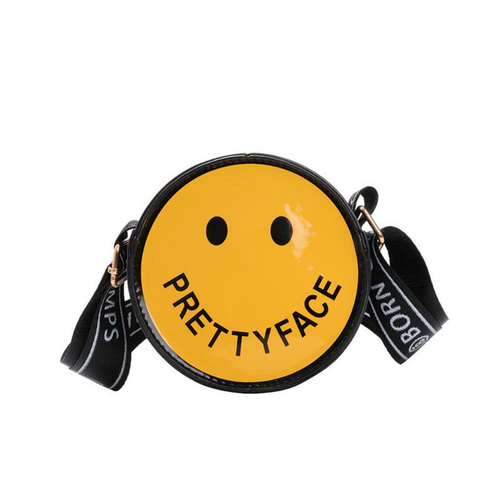 3PCS+ Cartoon Printed Cute Smiling Face Crossbody Small Round Bag Children's Bags Wholesale