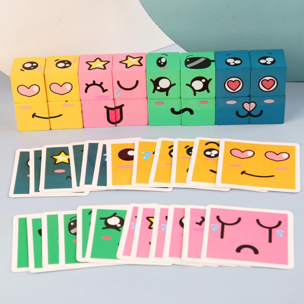 MOQ 3PCS Early Childhood Education Toys Emoticon Blocks Wholesale Kids Accessories