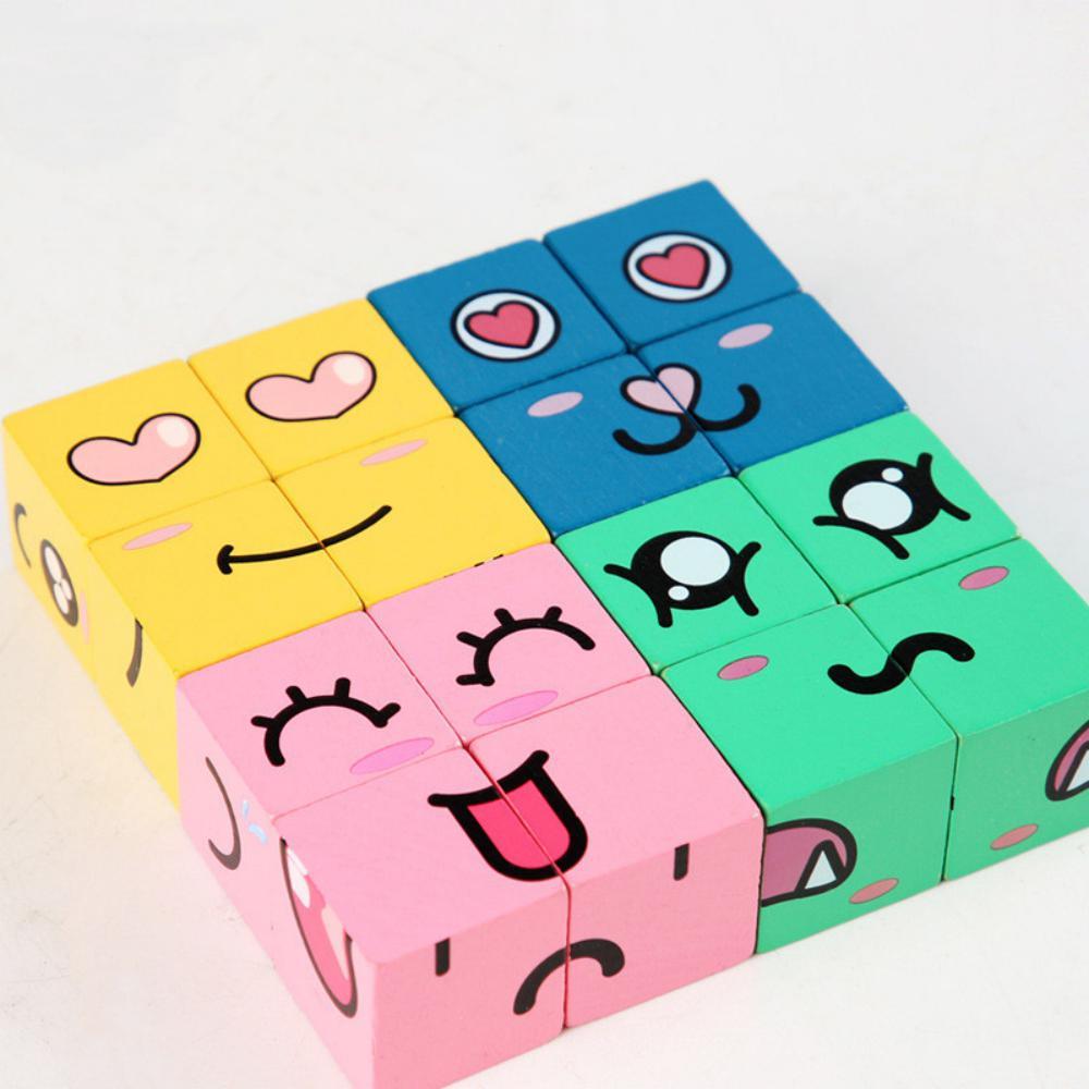 MOQ 3PCS Early Childhood Education Toys Emoticon Blocks Wholesale Kids Accessories