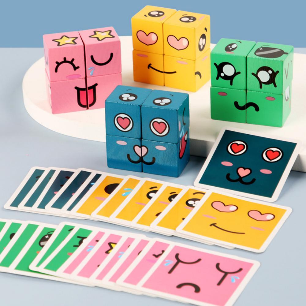 MOQ 3PCS Early Childhood Education Toys Emoticon Blocks Wholesale Kids Accessories