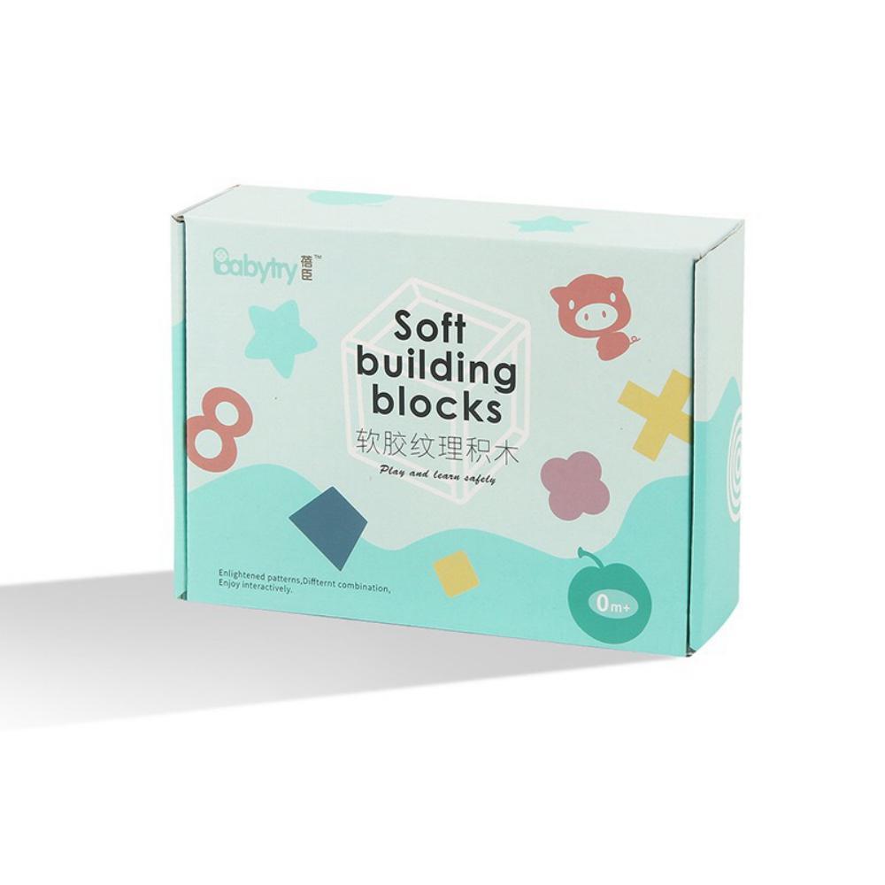 MOQ 3PCS Infant Enlightenment Building Blocks Embossed Soft Rubber Kids Accessories Wholesale