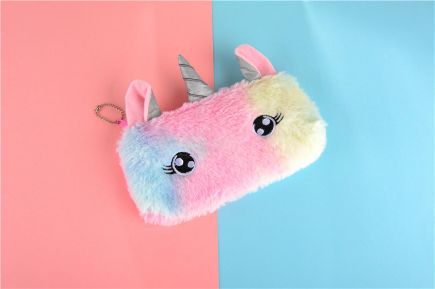 MOQ 3PCS Kid Girl Unicorn Plush Pencil Bags Wholesale Accessories