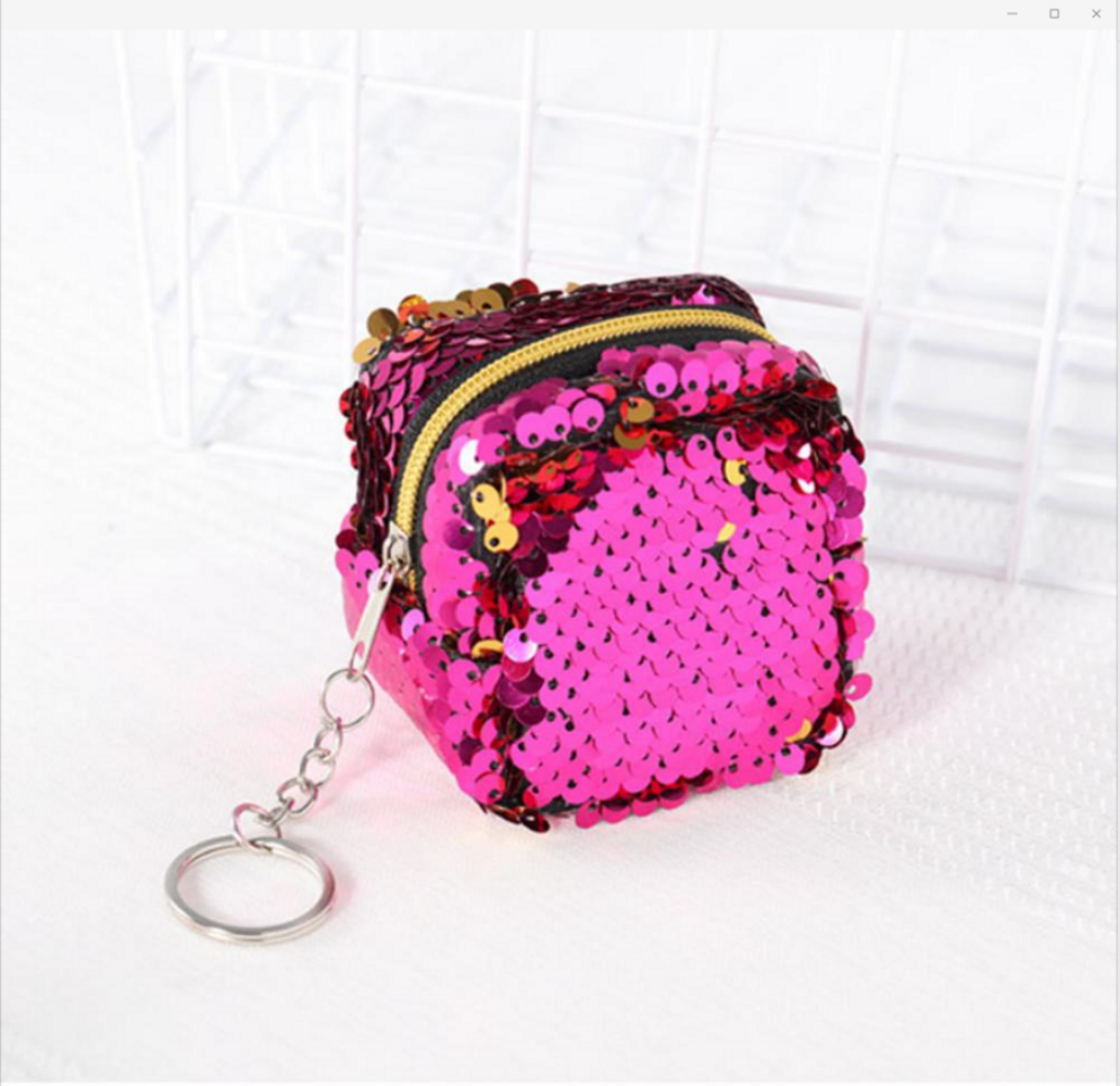 MOQ 3PCS Little Girl Two Color Sequin Wallet Wholesale Accessories