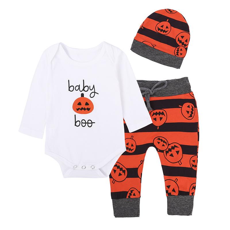 Baby Boys Autumn Halloween Pumpkin Set Baby Wholesale Suppliers