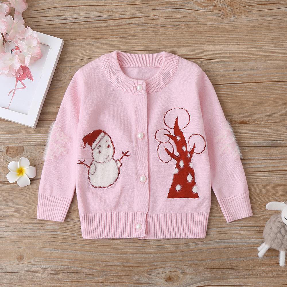 4PCS Baby Girls Snowman Long Sleeve Sweaters Wholesale Clothing Baby