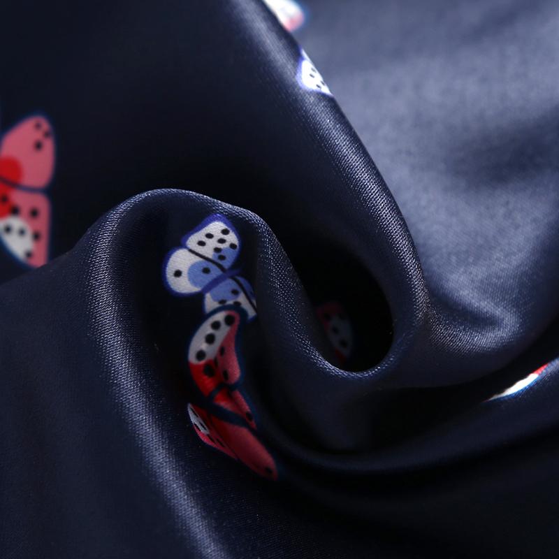 Girl's Fly Sleeve Mesh Butterfly Print Dress