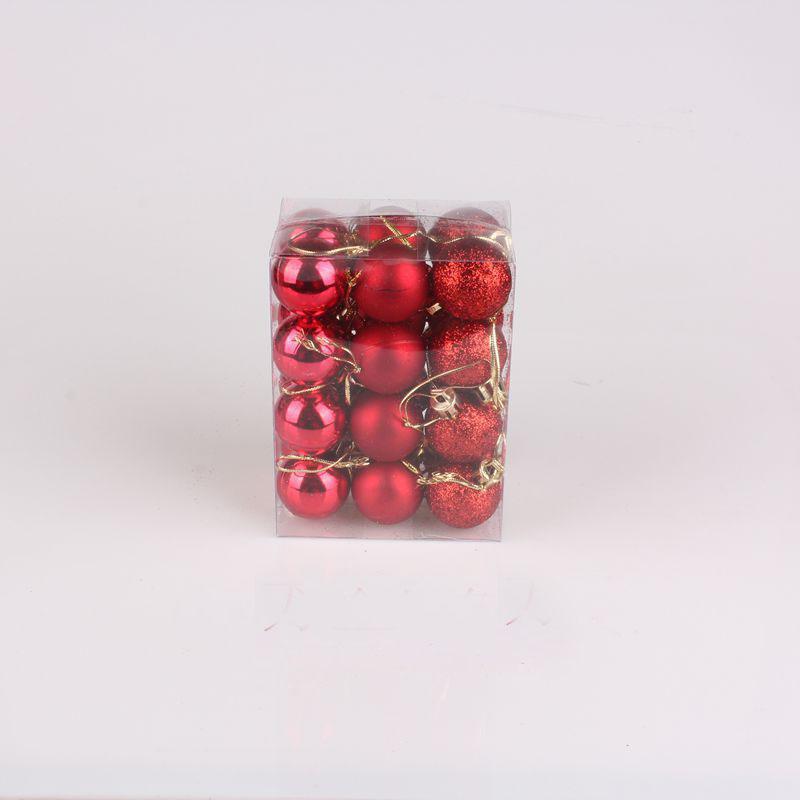 MOQ 10Packs  3cm Christmas ball 24pcs / barrel Christmas Tree Decoration pendant wholesale