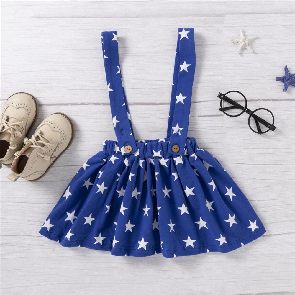 Baby Girls 4th July Letter Printed Short Sleeve Romper & Star Suspender Skirt & Headband cheap baby clothes wholesale