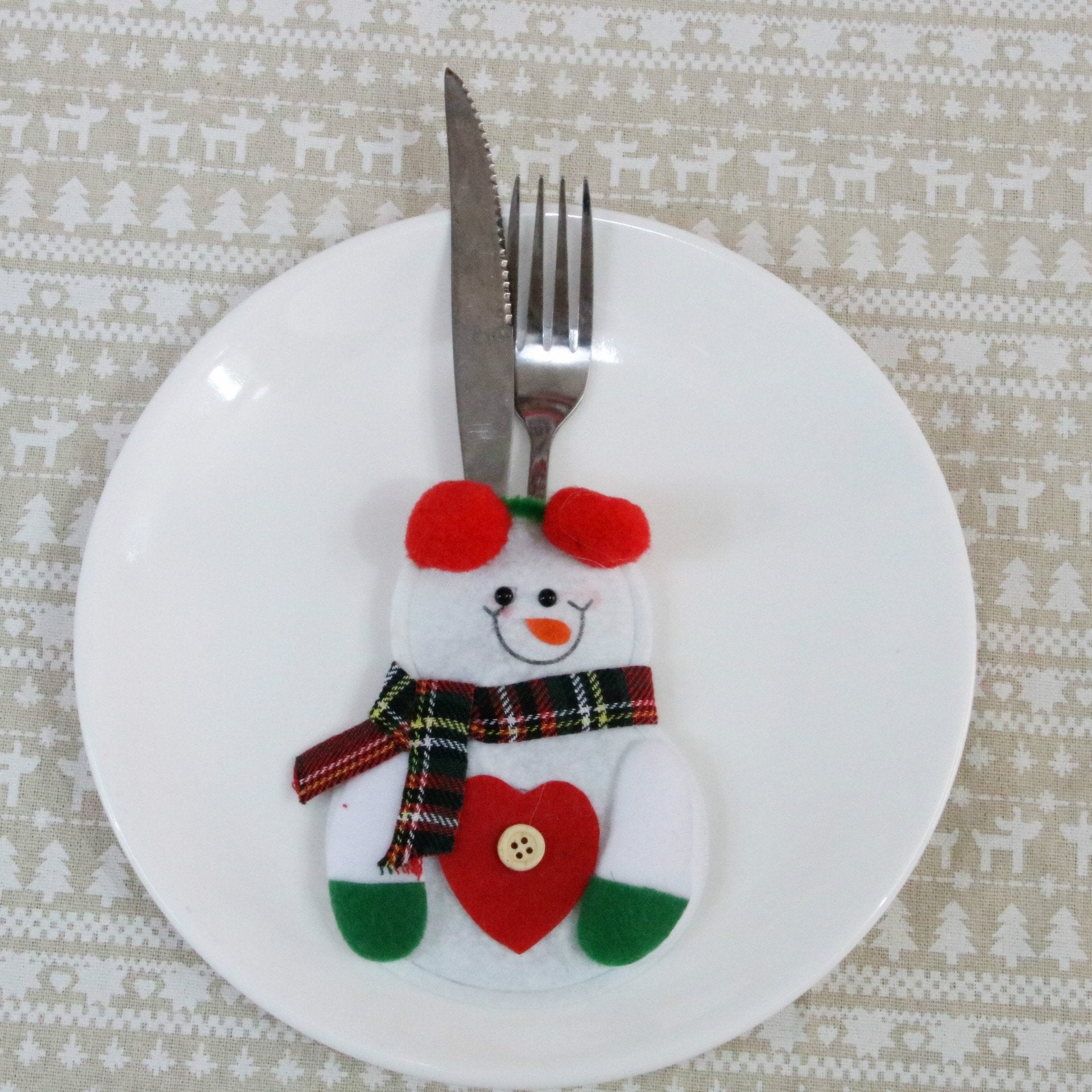 MOQ 3SETS Christmas decorations knife and fork sets Santa Snowman deer(4PCS) wholesale