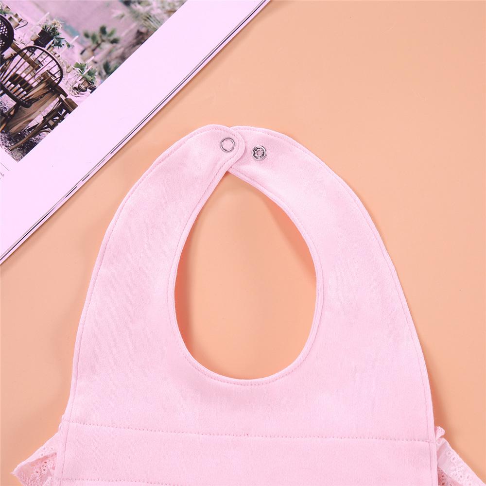 5PCS Baby Girls Solid Color Ruffled Double Layer Bibs kids accessories wholesale