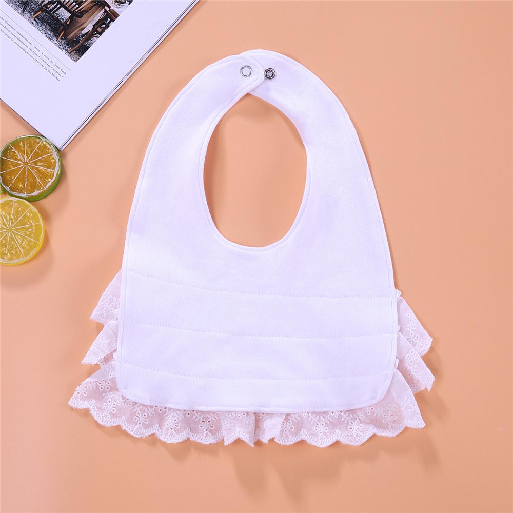 5PCS Baby Girls Solid Color Ruffled Double Layer Bibs kids accessories wholesale