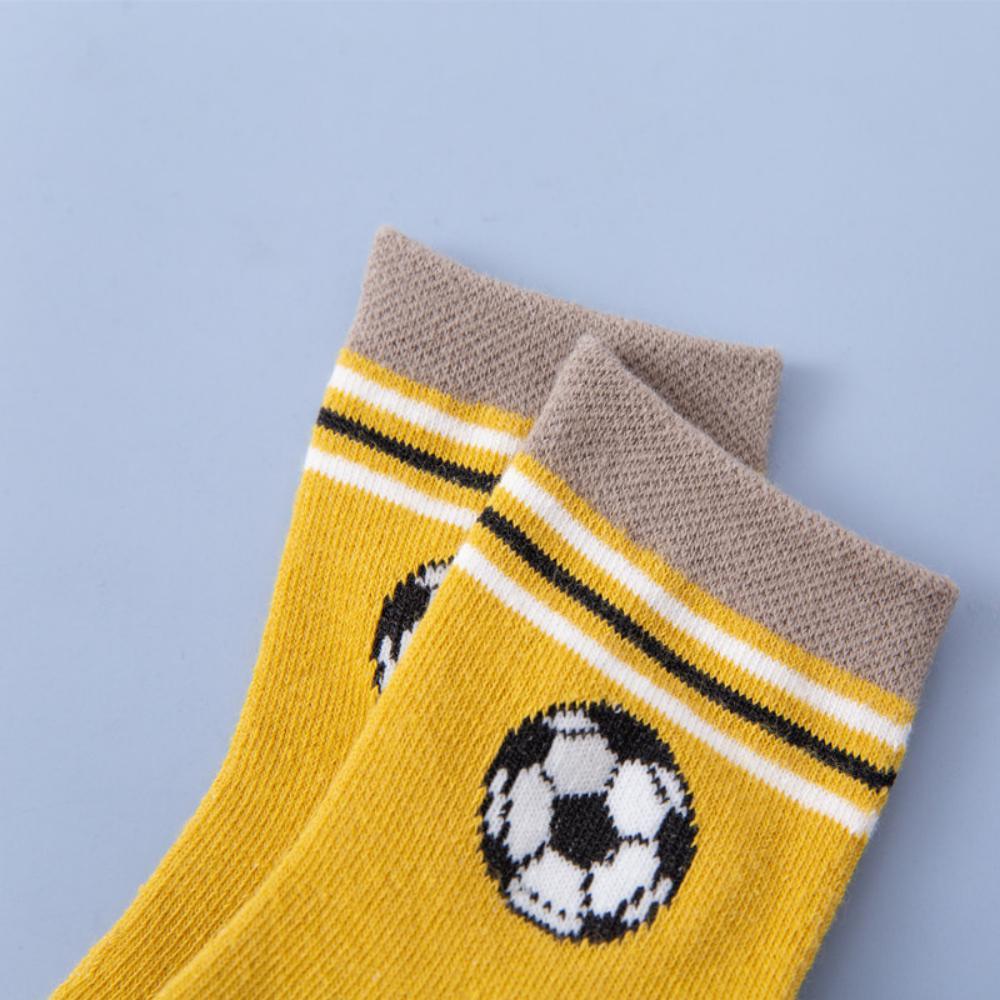 5PCS Cartoon Football Pattern Children's Socks Childrens Accessories Wholesale
