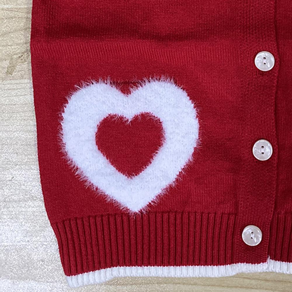 5PCS Unisex Love Heart Strawberry Button Cardigan Sweater Vest Wholesale Childrens Clothing