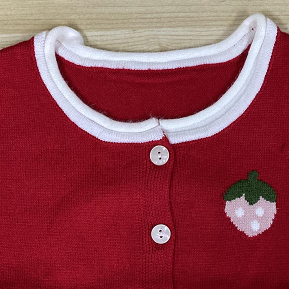 5PCS Unisex Love Heart Strawberry Button Cardigan Sweater Vest Wholesale Childrens Clothing