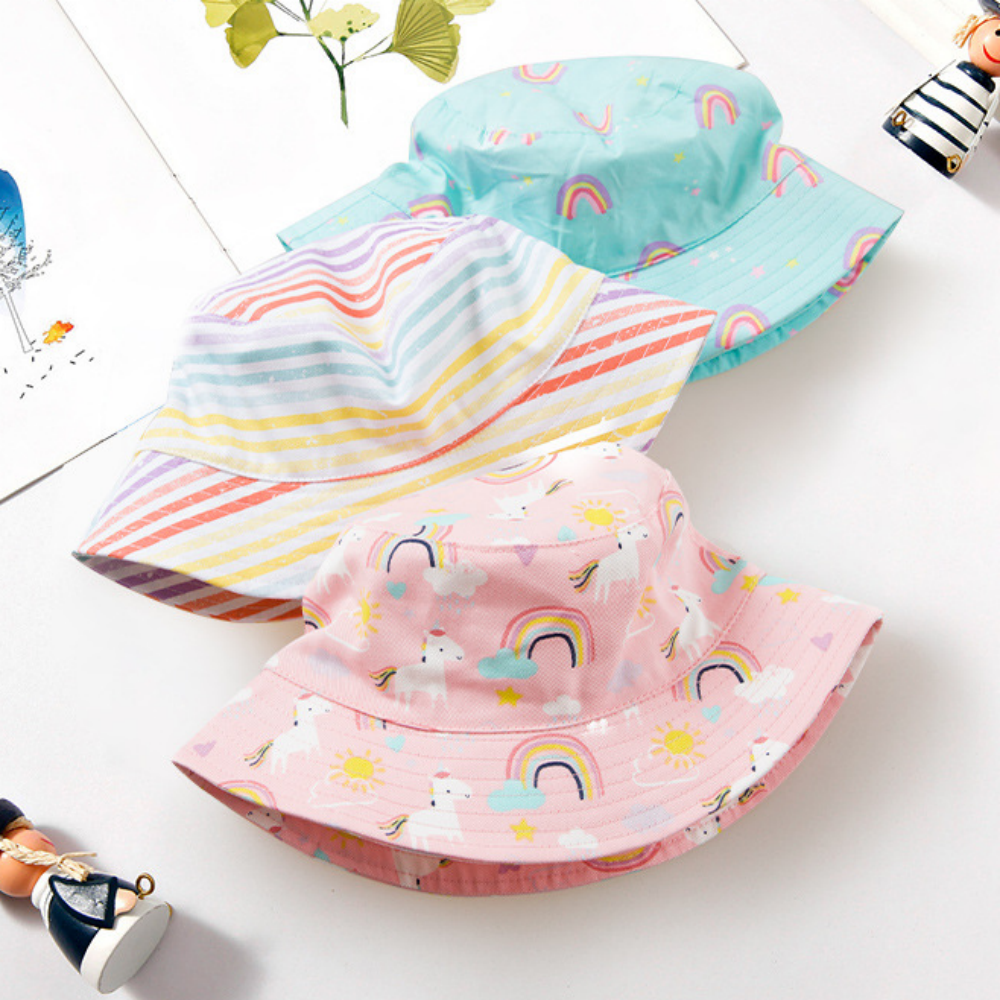 5PCS New Sun Hat Baby's Lovely Colorful Cartoon Hat Cotton Hat Baby Accessories Wholesale