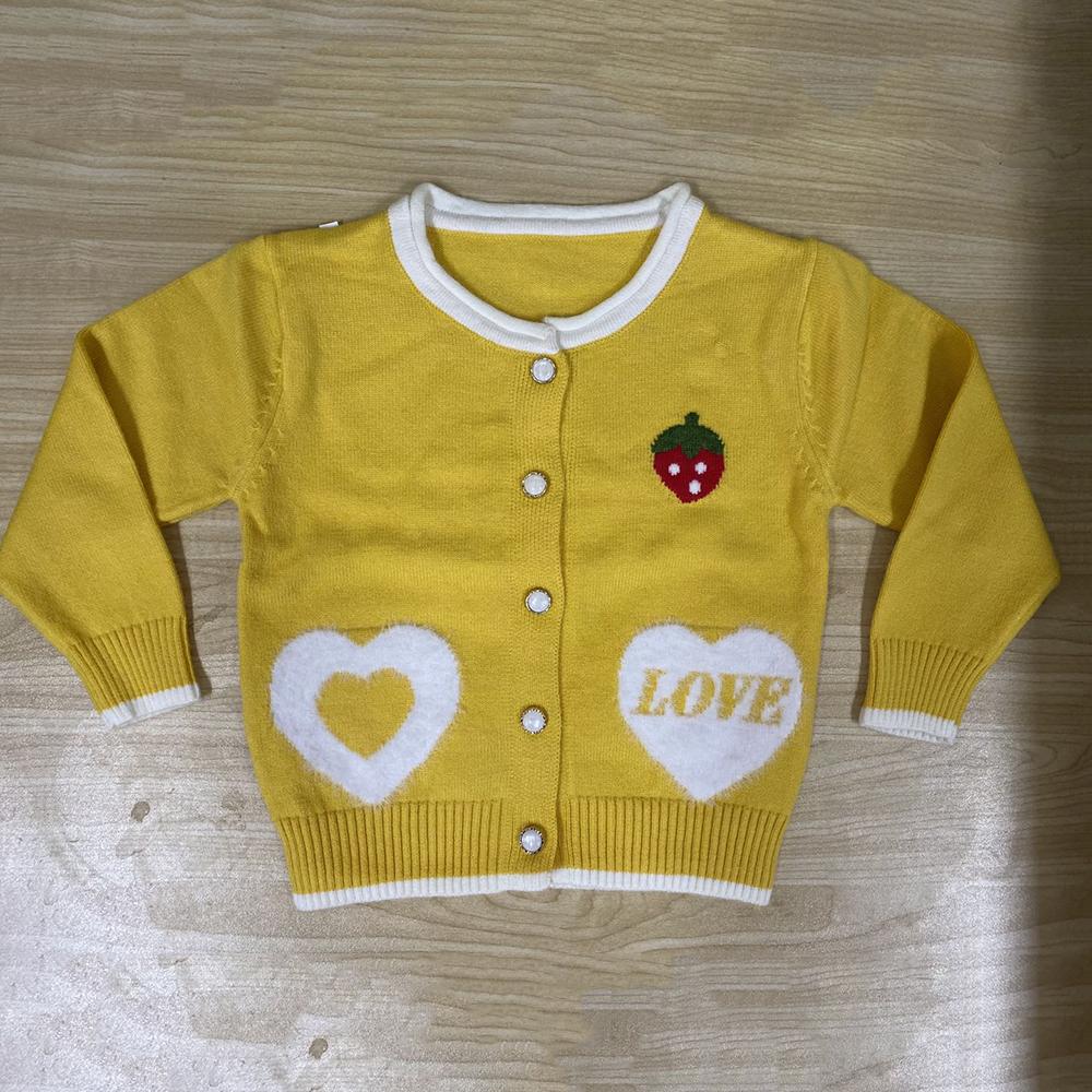 5PCS Girls Strawberry Love Heart Long Sleeve Sweater Wholesale Little Girl Clothing